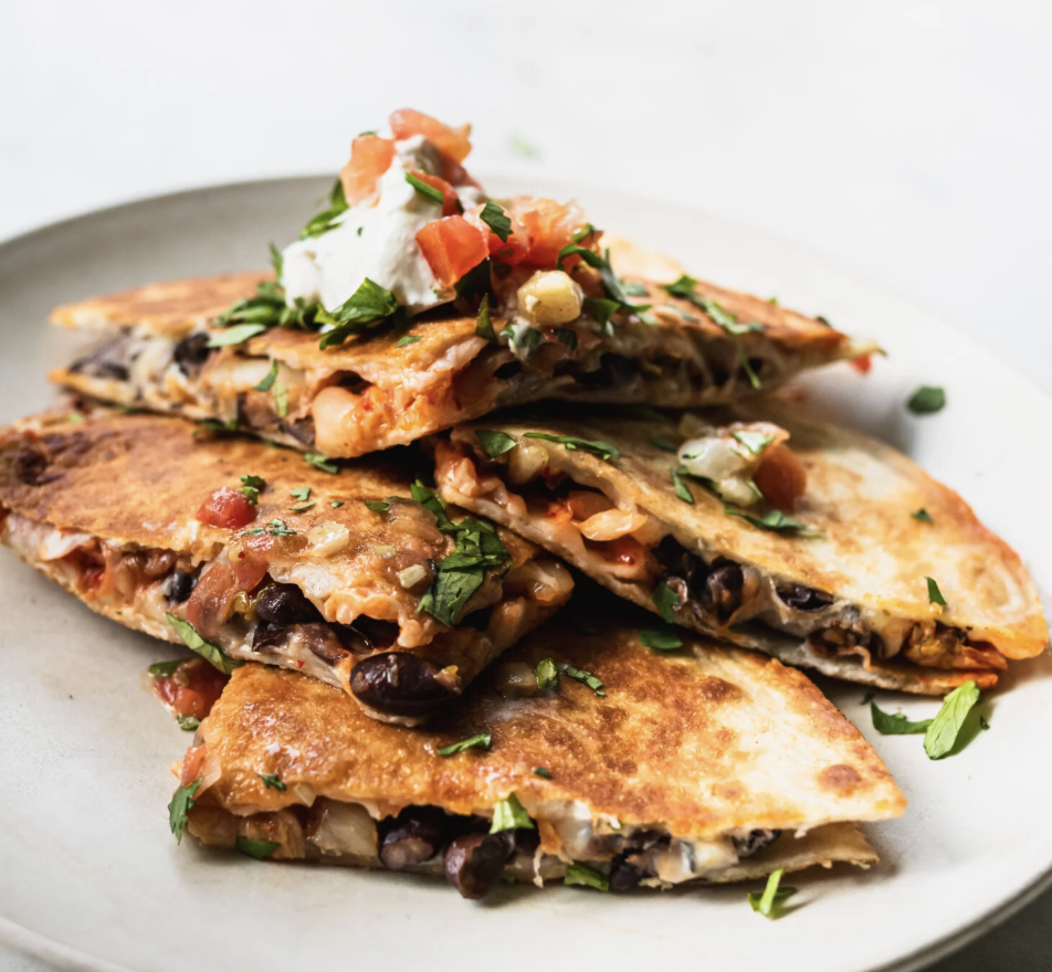 Kimchi Black Beans Quesadilla