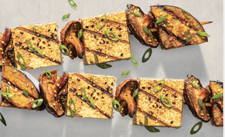 Charred Tofu & Mushroom Skewers